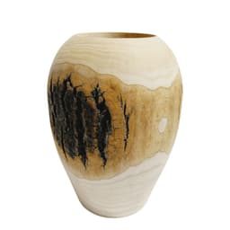 Wooden vases and flowers