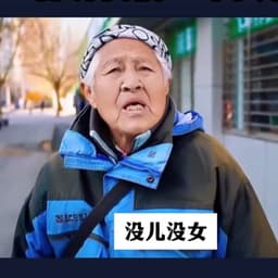 蓝衣服老太太