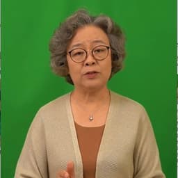 卷毛绿幕米咖色外套老奶奶