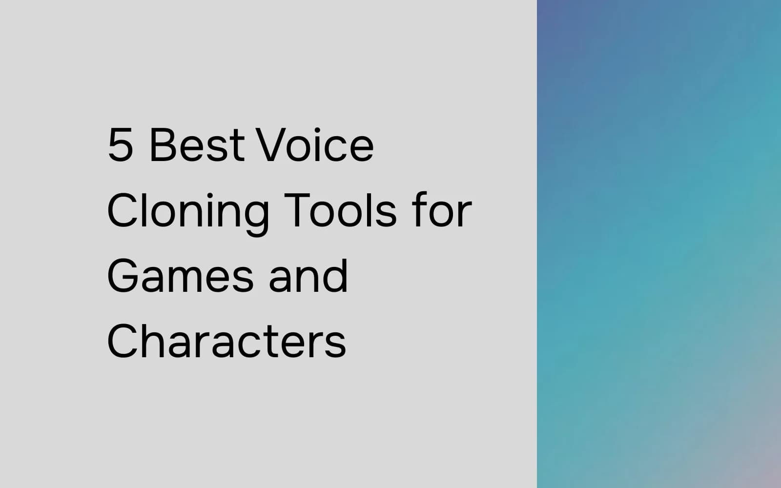 5 Best AI Voice Cloning Tools for Games and Characters (2026)