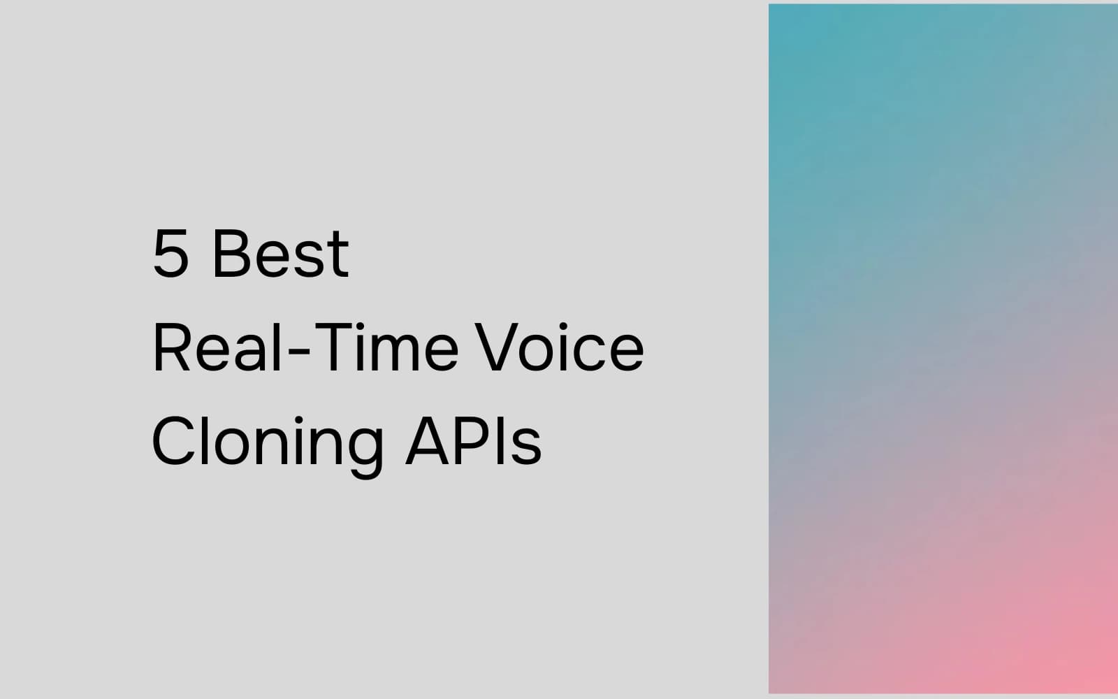 5 Best Real-Time Voice Cloning APIs for 2026